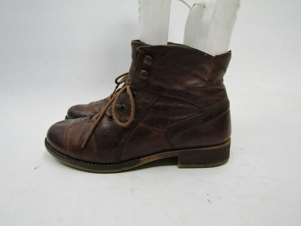 Josef Seibel Womens Size 36 EUR Brown Leather Laces Ankle Fashion Boots Booties